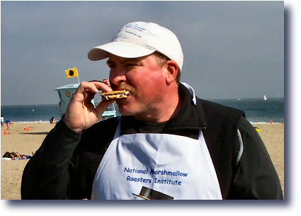 Jerry Grinstead testing a S'more